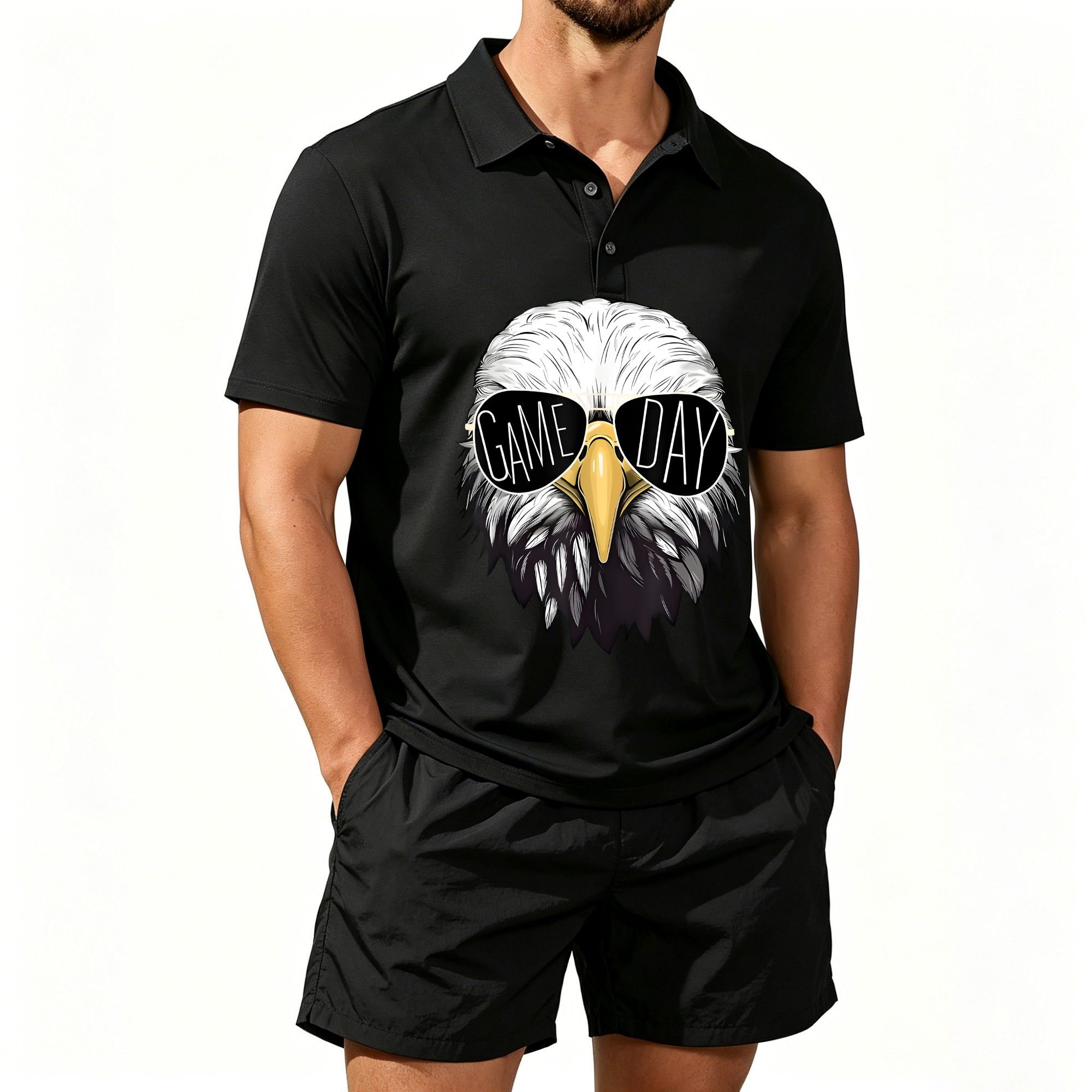 Event & Party Supply Photos - Men's Polo Shirt and Beach Shorts
