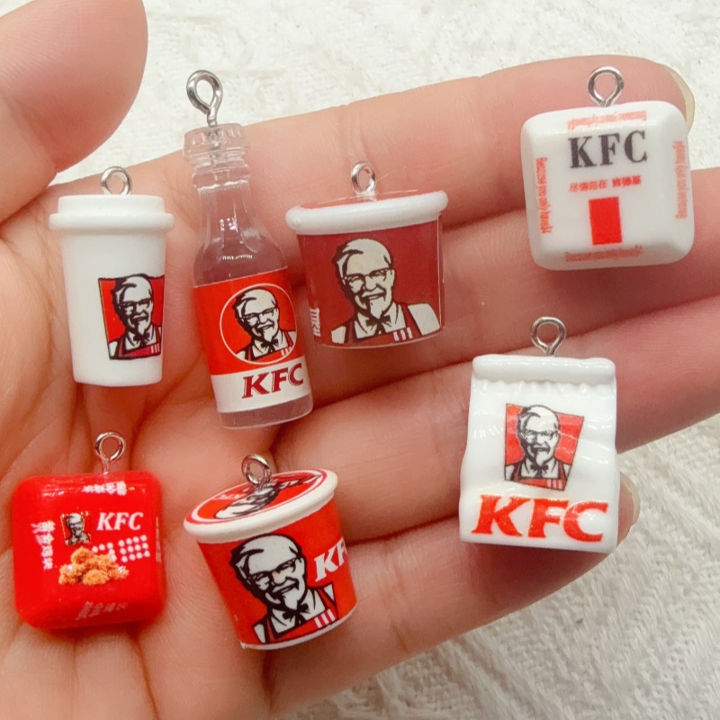 Party Favor Bag - 10pcs cartoon resin food bag keychain,