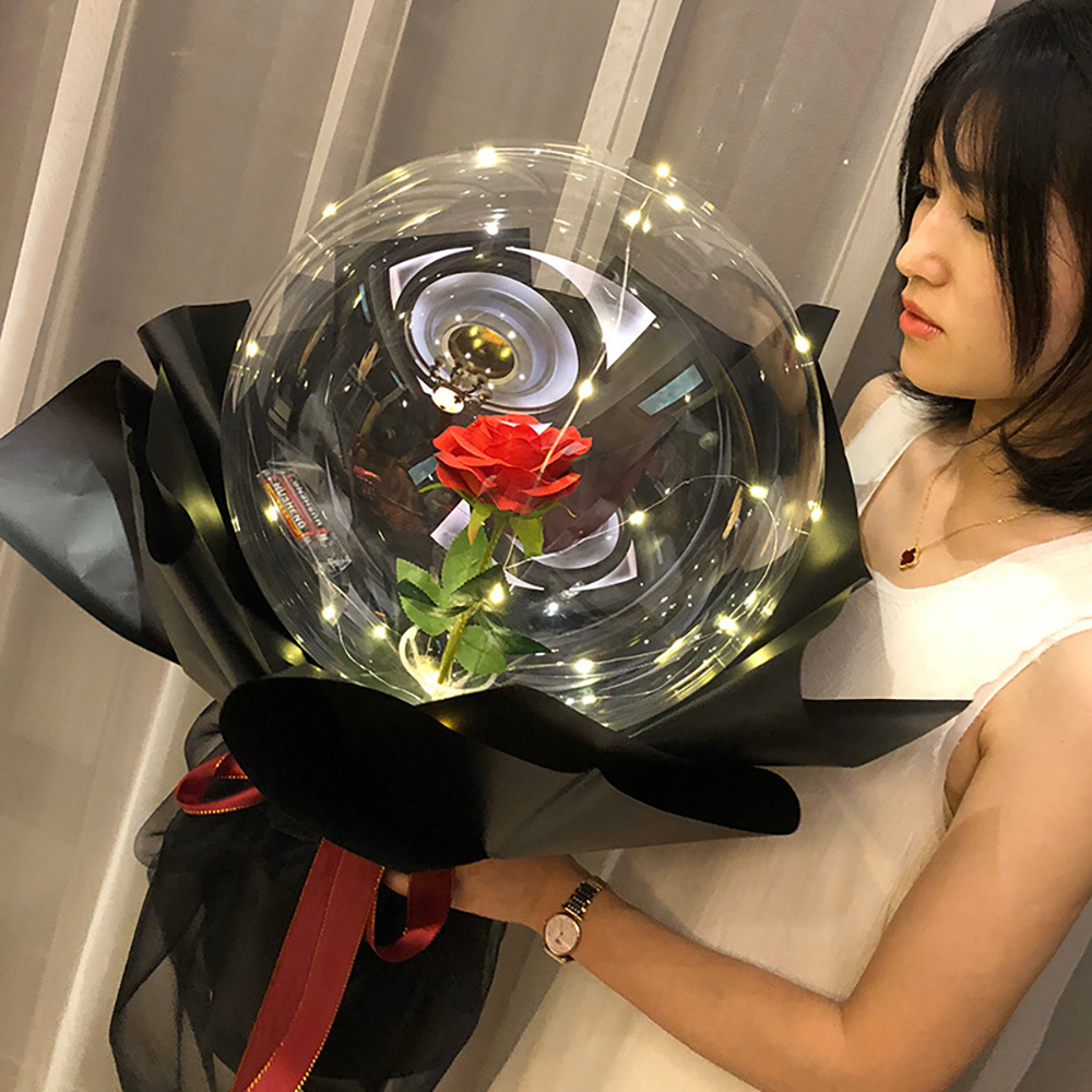 Led Balloon Light - Balo Hoa Hồng Valentine Ngày Bobo