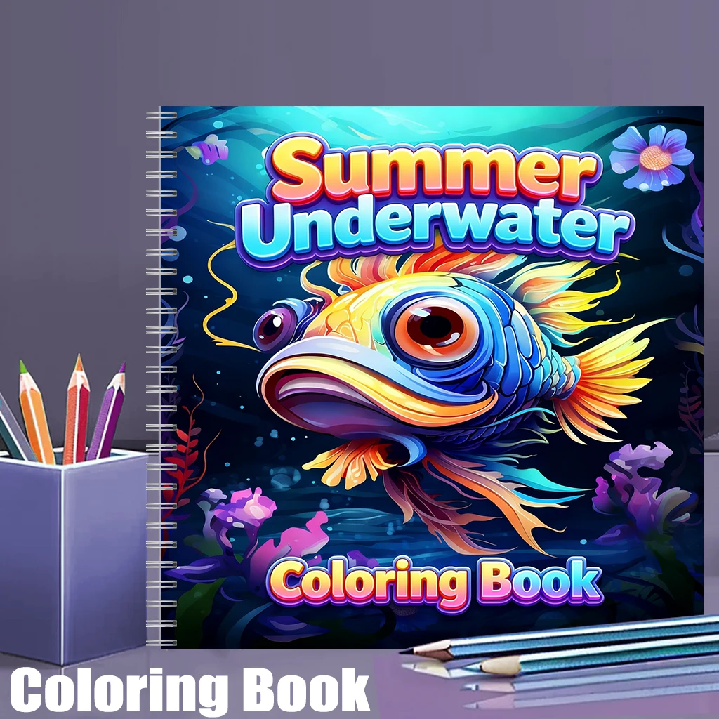 Event Supplies - Summer Underwater Coloring Book for Adults,