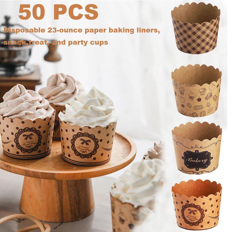 Plastic Cup 50Pcs - 50Pcs/Pack Cupcake Paper Cups Wrapper Baking