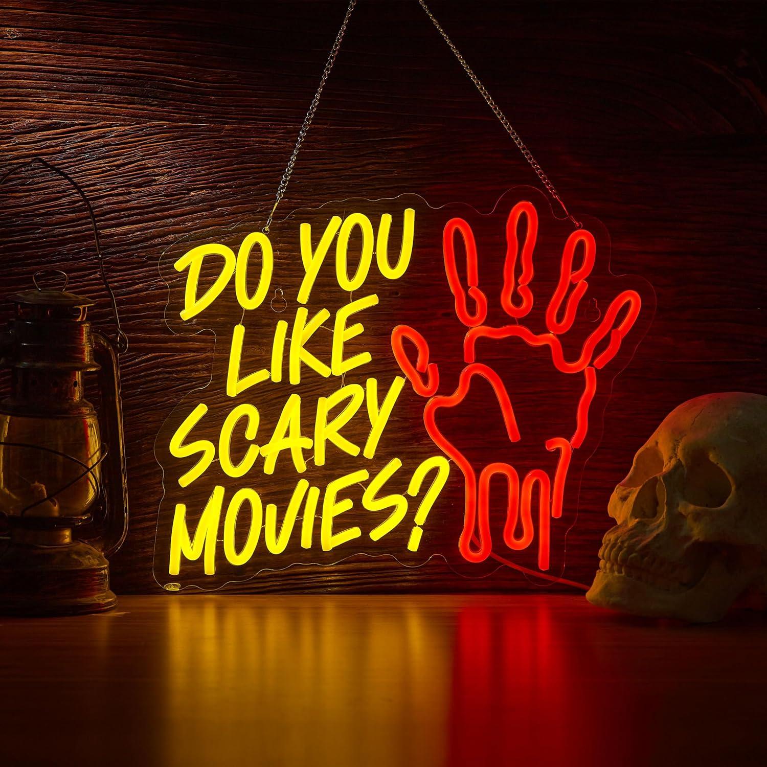 Neon Sign Party - Do You Like Scary Movies Neon