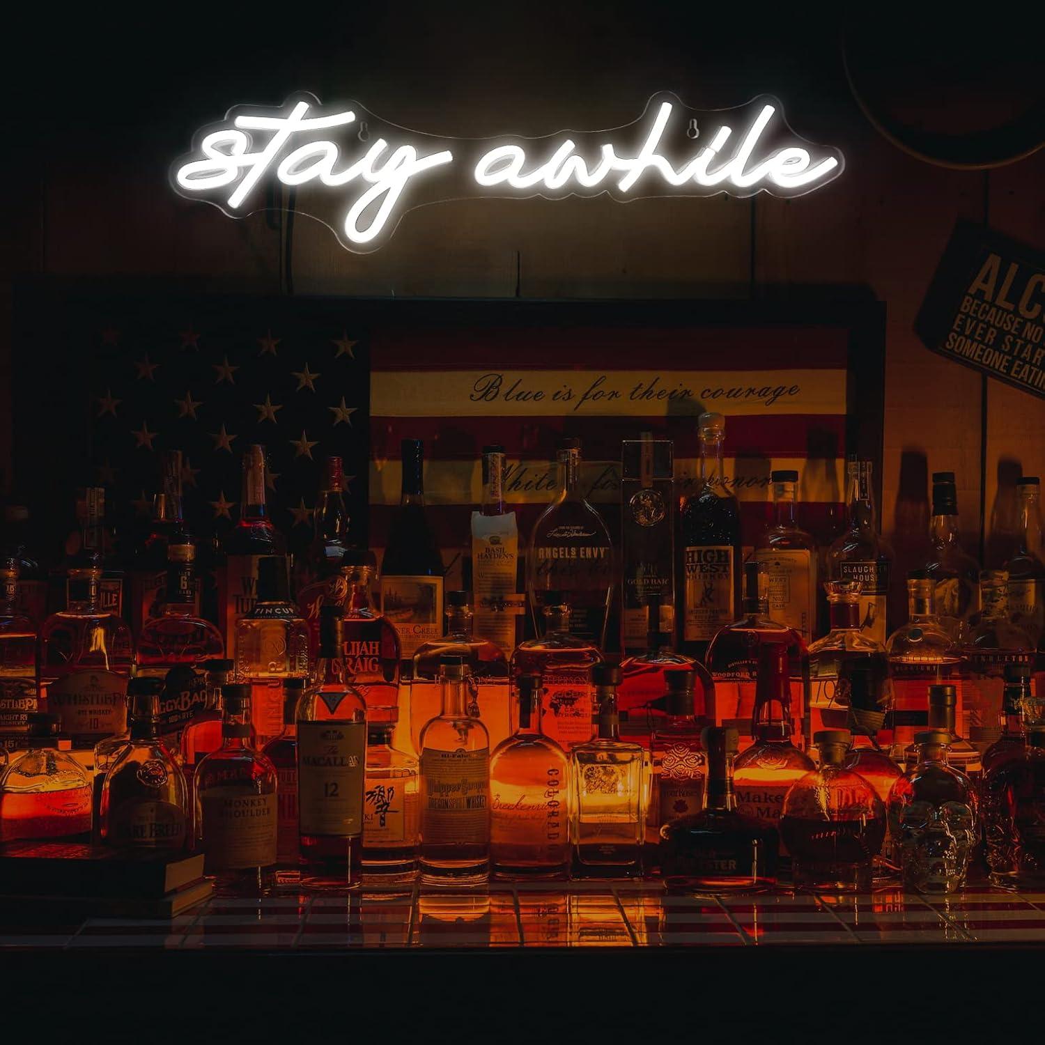 Stay Awhile Neon Signs USB Dim - đánh giá và giá Neon Sign Party