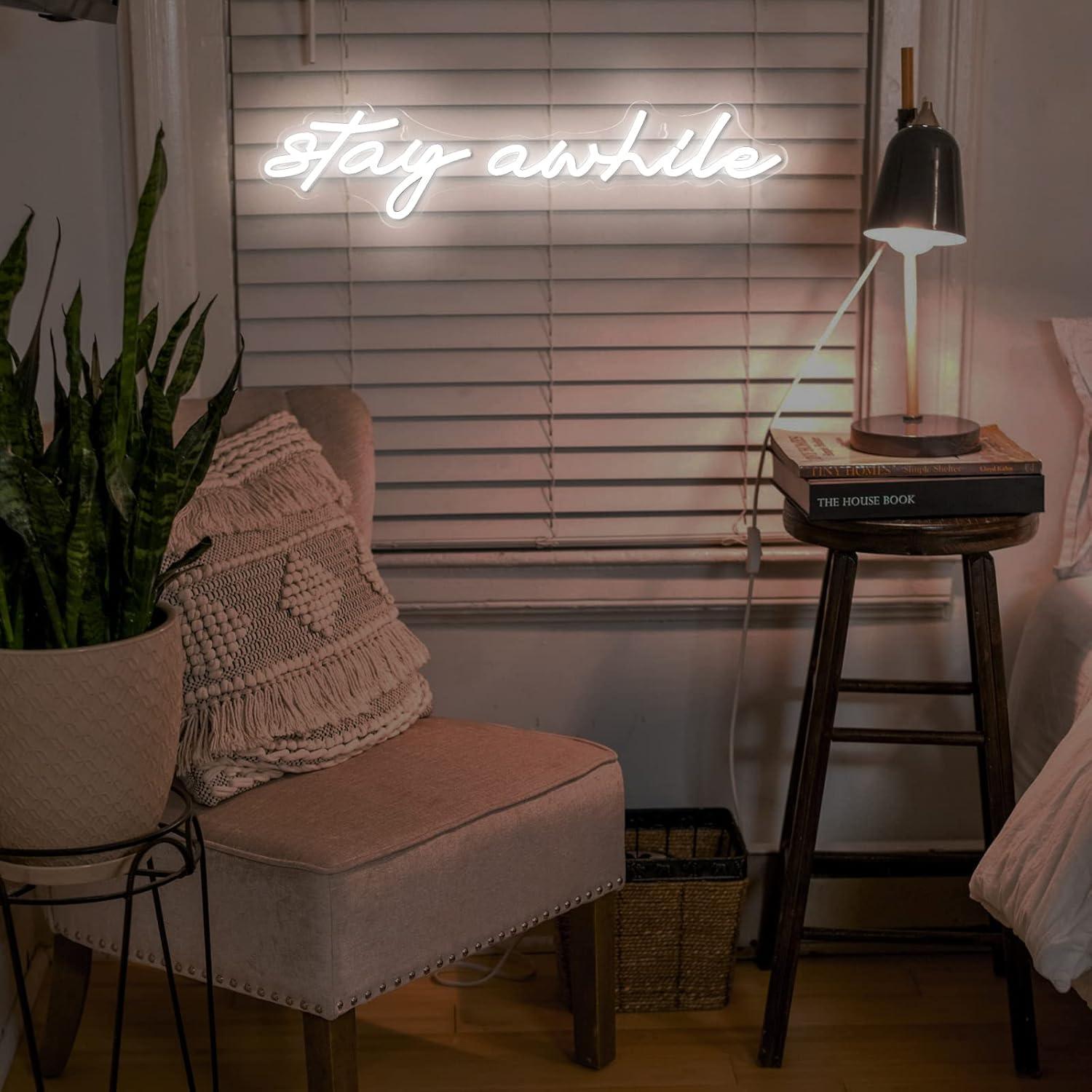 Stay Awhile Neon Signs USB Dim - đánh giá và giá Neon Sign Party
