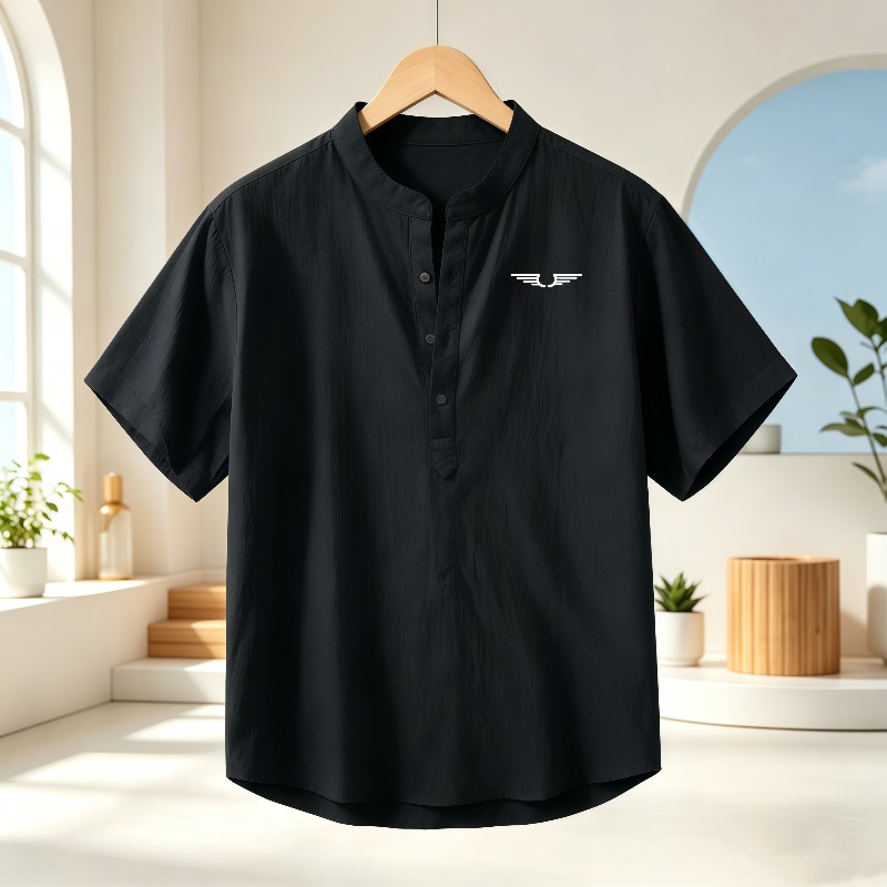 Men's cotton and linen Henley  - đánh giá và giá Event Support