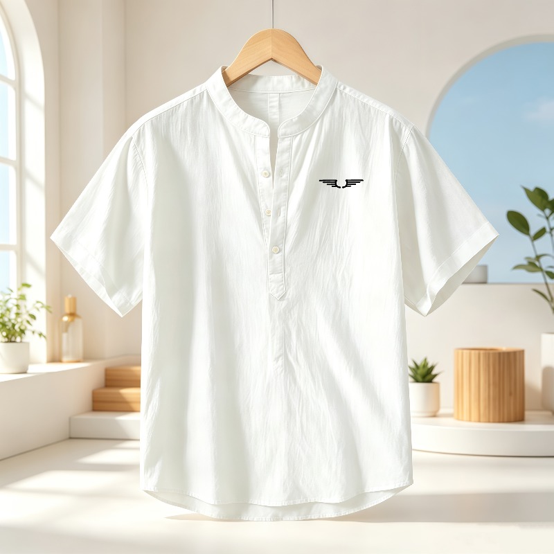 Men's cotton and linen Henley  - đánh giá và giá Event Support