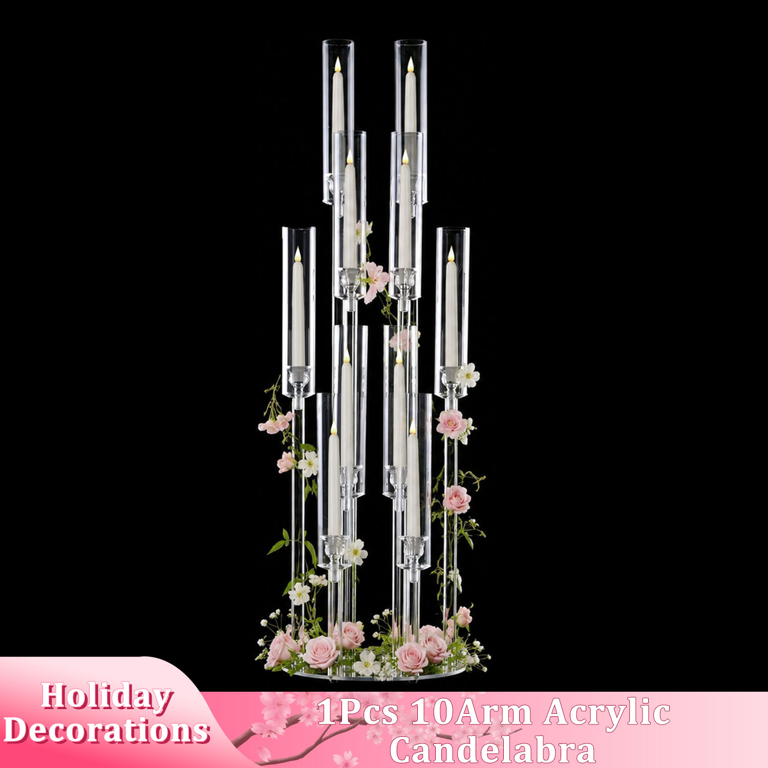 10 Arm Acrylic Candelabra Cent - đánh giá và giá Centerpiece Stick