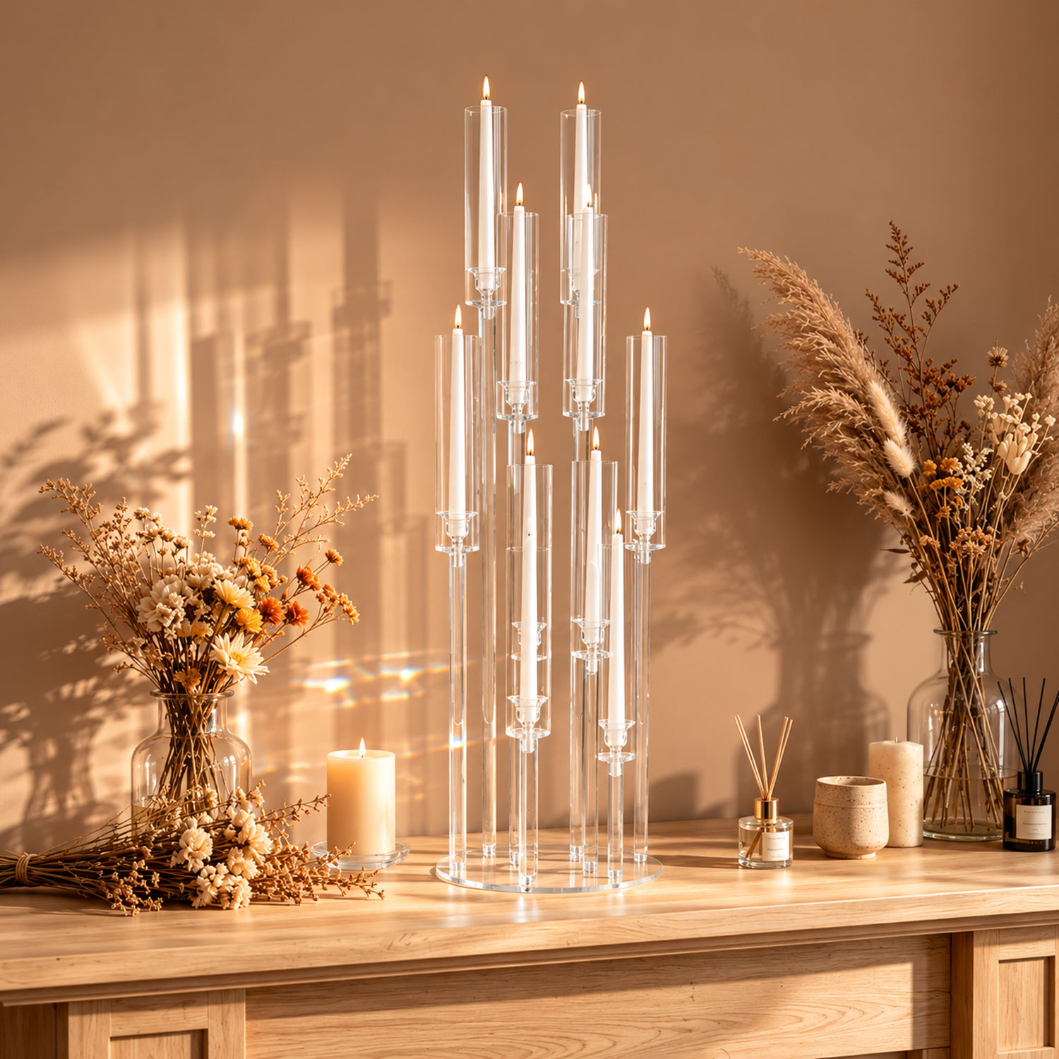 10 Arm Acrylic Candelabra Cent - đánh giá và giá Centerpiece Stick