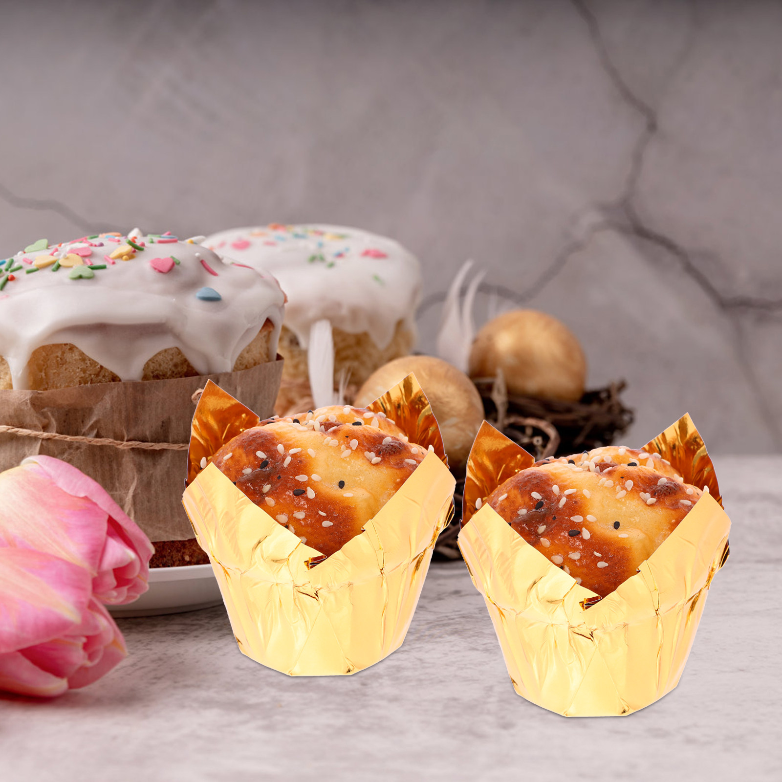 50Pcs Muffin Cup Heat-Resistan - đánh giá và giá Plastic Cup 50Pcs