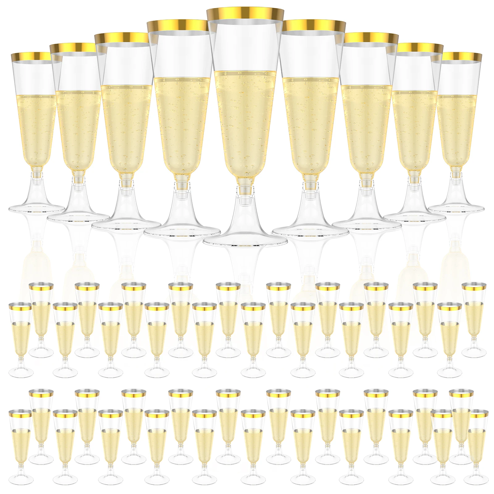 50Pcs Plastic Champagne Flutes - đánh giá và giá Plastic Cup 50Pcs