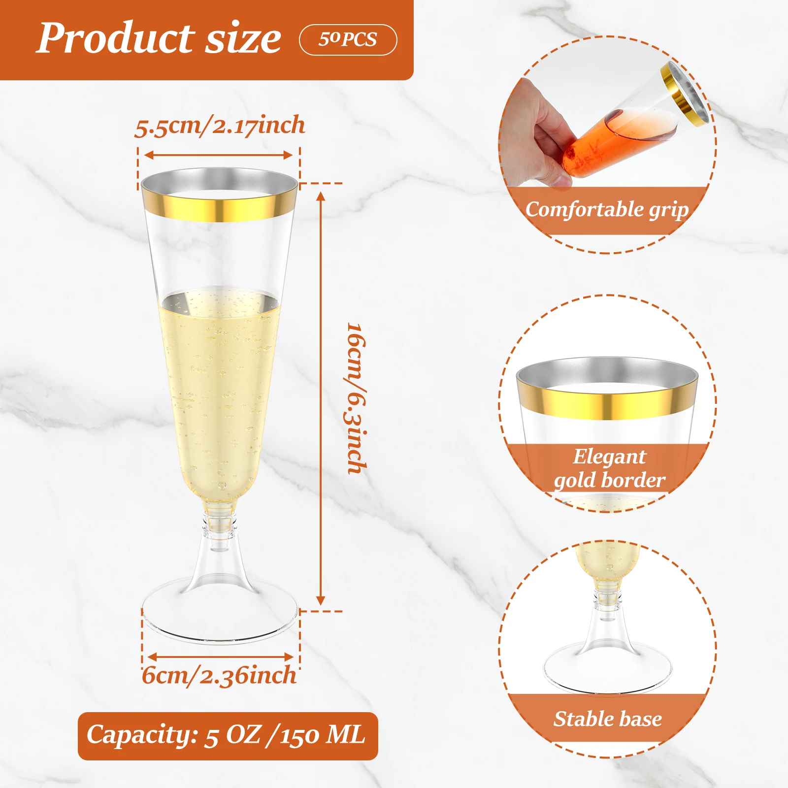 50Pcs Plastic Champagne Flutes - đánh giá và giá Plastic Cup 50Pcs