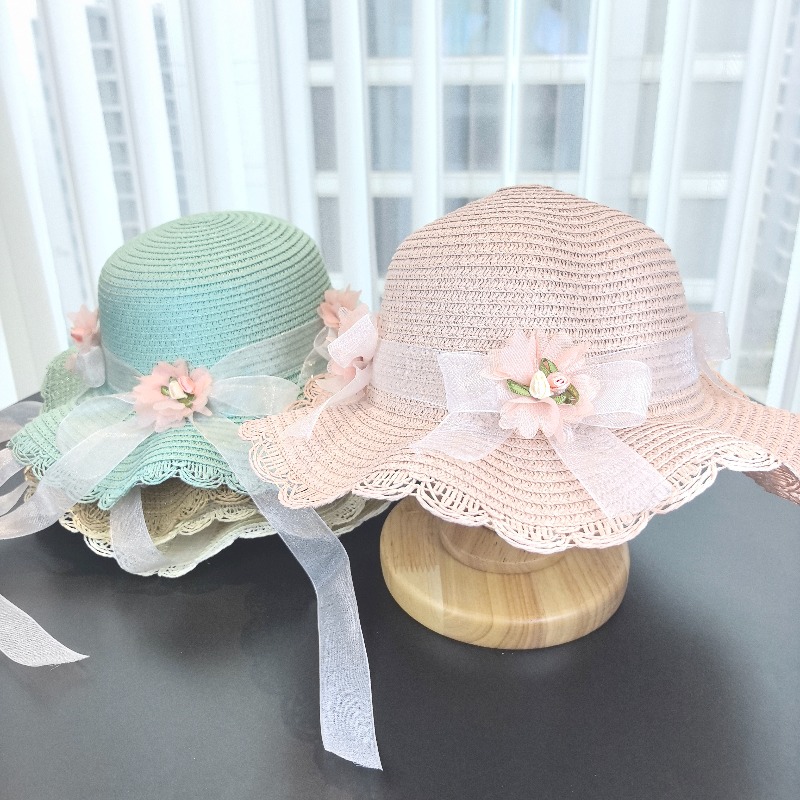 Girls 2pcs Straw Hat Solid Col - đánh giá và giá Paper Straw Color